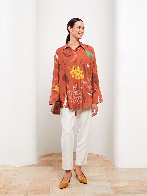 LCW Modest قميص تونيك منقوش للسيدات - S2IN41Z8-LR3