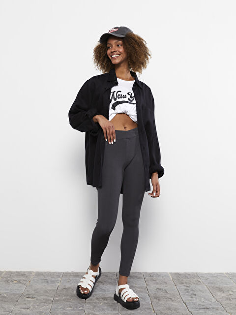 LCW Vision Kadın Beli Lastikli Düz Tayt - S2IR15Z8-JPT