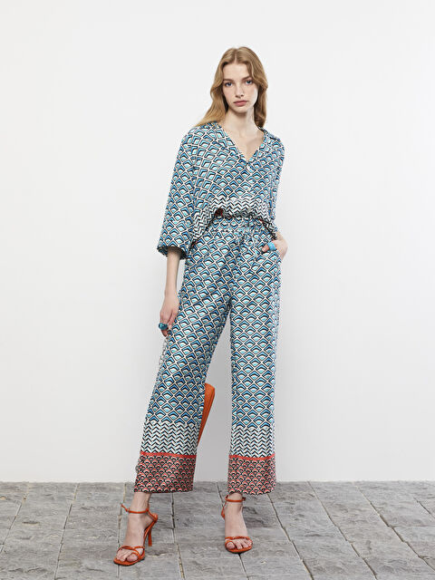 LCW Limited Elastic Waist Patterned Pocket Detailed Women's Trousers - S2IS37Z8-LQQ