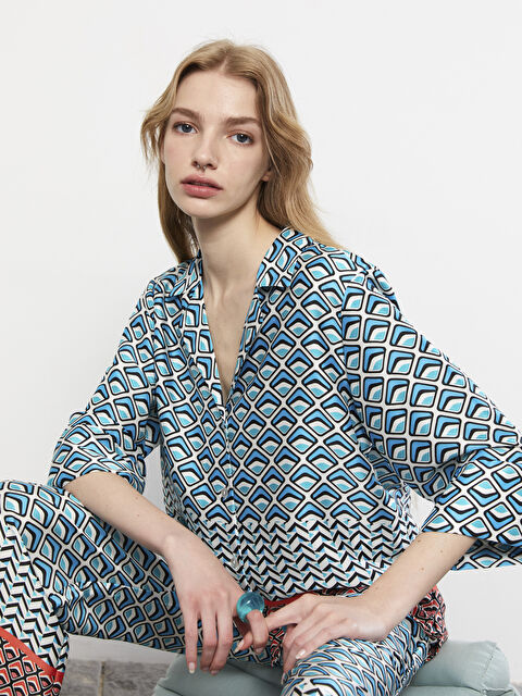 LCW Limited Front Button Closure Patterned Satin Women's Shirt - S2IS38Z8-LQQ