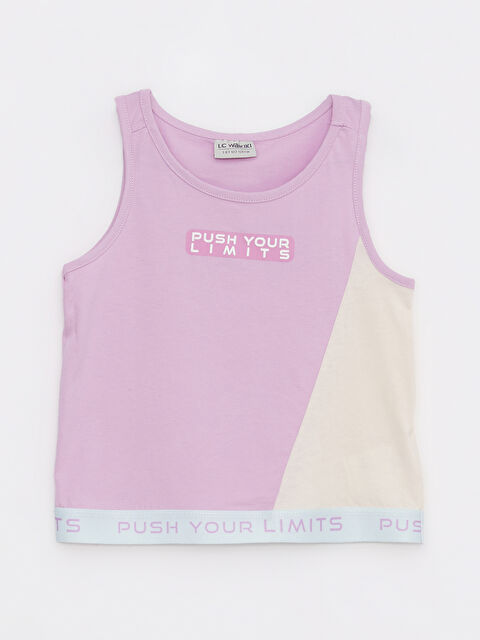 LCW Kids Crew Neck Printed Cotton Girl Athlete - S2IS82Z4-FGL