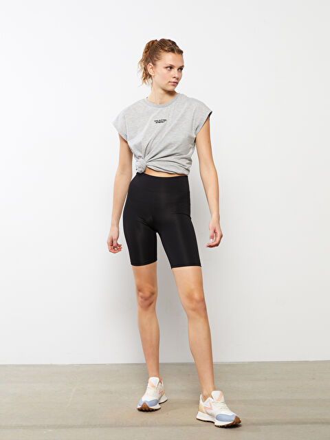 XSIDE ليجن قصير سادة بخصر مرن للسيدات - S2IT86Z8-CVL