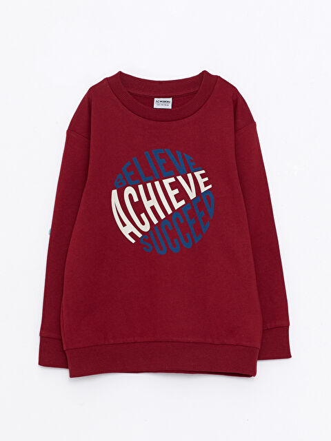 LCW Kids Crew Neck Printed Long Sleeve Boys' Sweatshirt - W23792Z4-HQG