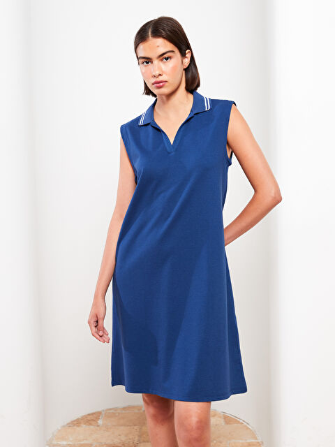 SOUTHBLUE فستان مستقيم بدون أكمام بياقة بولو للسيدات - S2J204Z8-SGB