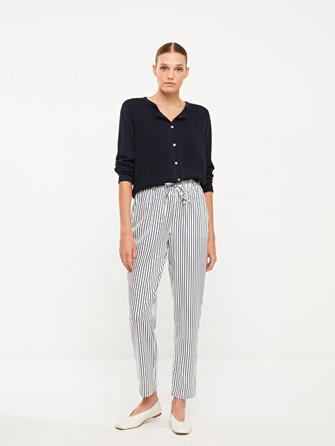 SOUTHBLUE Elastic Waist Standard Fit Striped Women's Trousers - S2J206Z8-LGS