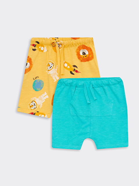 LCW baby Шорты для малышей мальчиков из хлопка с эластичным поясом, 2 упаковки - S2J378Z1-FMV