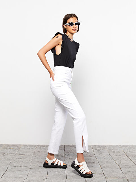 LCW Vision High Waist Standard Fit Pocket Detailed Women's Rodeo Jeans - S2J906Z8-844