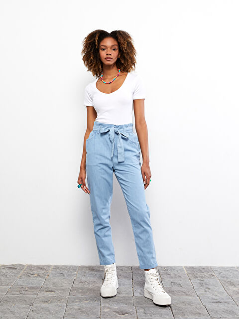 LCW Jeans High Waist Paperbag Women's Rodeo Jeans - S2J930Z8-311