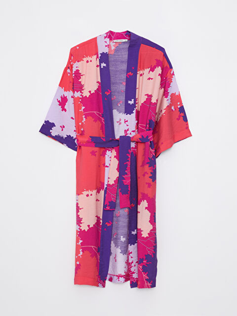 LCW Vision Şal Yaka Desenli Poplin Kadın Kimono