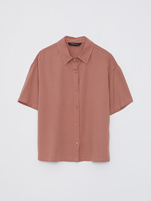 LCW Vision Front Button Closure Straight Short Sleeve Women's Shirt - S2JC55Z8-F8C