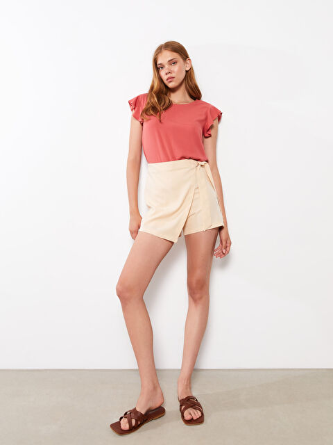 LCW Vision Kadın Beli Bağlamalı Düz Şort Etek - S2JD02Z8-FVU