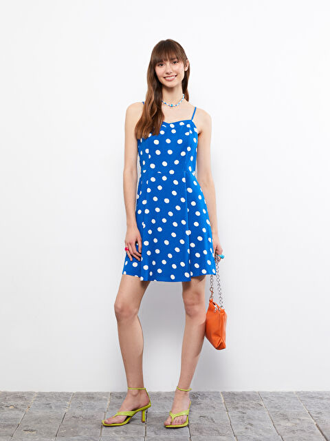 LCW Vision Платье из вискозы в горошек с вырезом «Сердечко» и ремешками для женщин - S2JD24Z8-LSJ