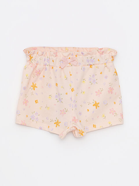LCW baby شورت مطبوع للبنات الرضع بخصر مرن - S2JH27Z1-LT4