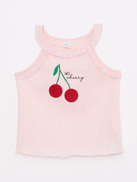 LCW baby Okrugli izrez štampana atlet majica za bebe devojčice