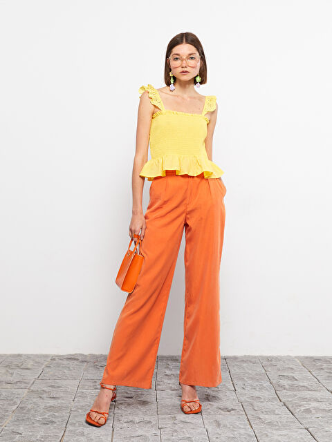 LCW Vision Kare Yaka Düz Askılı Poplin Kadın Bluz - S2JT97Z8-FQS