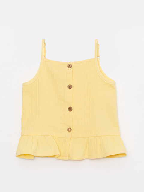 LCW baby Kare Yaka Askılı Basic Pamuklu Kız Bebek Gömlek - S2KG01Z1-FRN