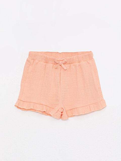 LCW baby Beli Lastikli Basic Pamuklu Kız Bebek Şort - S2KI90Z1-G5P