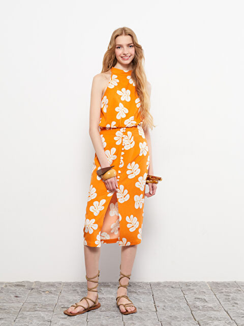 LCW Vision Kadın Halter Yaka Desenli Kolsuz Bluz - S2KL37Z8-LSR