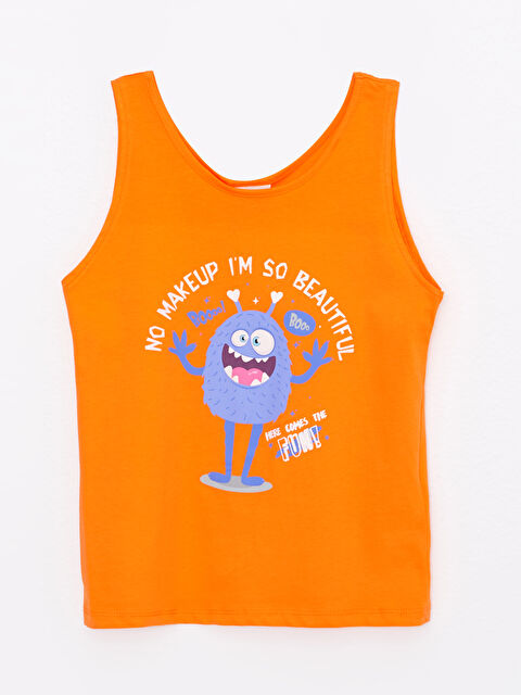 LCW Kids Crew Neck Printed Cotton Girl Athlete - S2KQ13Z4-GFX