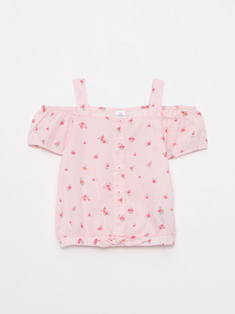 LCW baby Boat Neck Boat Collar Short Sleeve Printed Baby Girl Blouse - S2KV31Z1-LT4