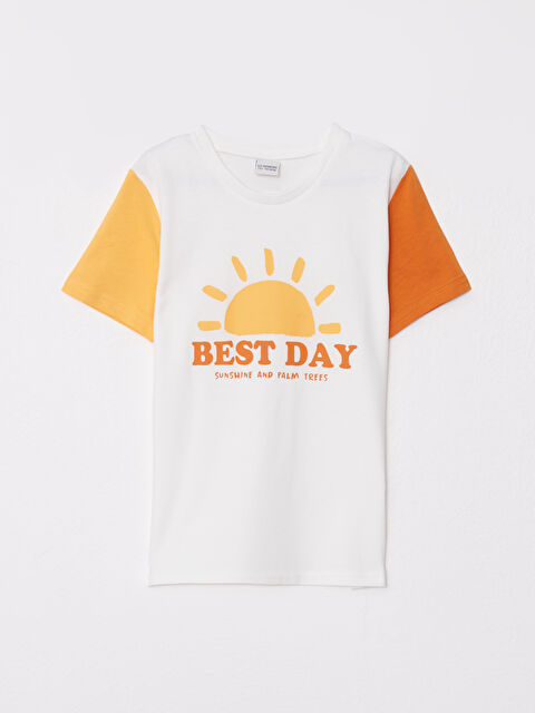 LCW Kids Crew Neck Printed Short Sleeve Cotton Boy T-shirt - S2L088Z4-R9J