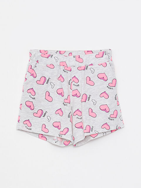 LCW Kids Girls' Patterned Shorts with Elastic Waist - S2L223Z4-LRW