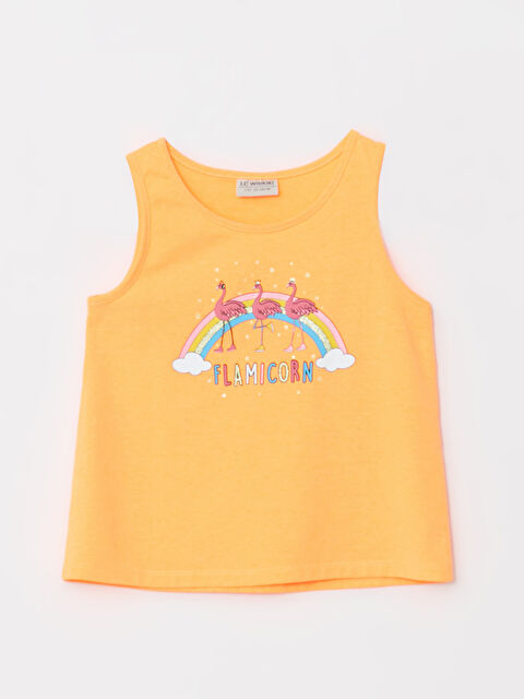 LCW Kids Crew Neck Printed Cotton Girl Athlete - S2L323Z4-MD5
