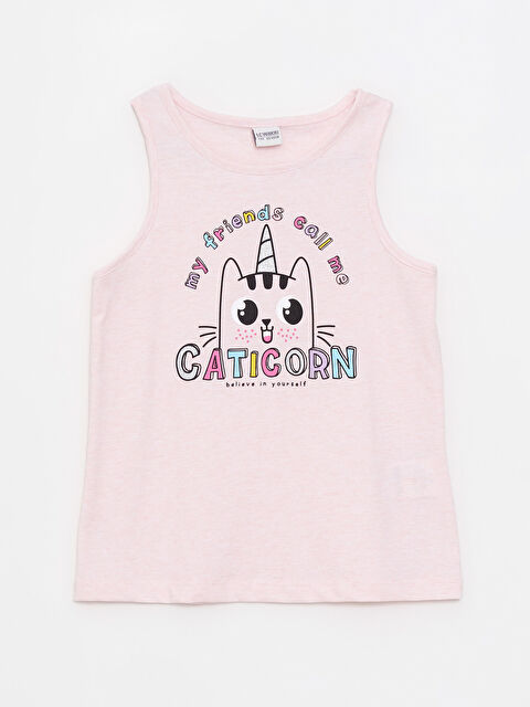 LCW Kids Crew Neck Printed Girls' Tank Top - S2L385Z4-E6R