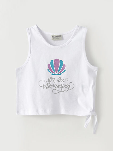 LCW Kids Crew Neck Printed Cotton Girl Athlete - S2L388Z4-Q6K