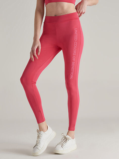 United Colors Of Benetton Beli Lastikli Baskılı Kadın Spor Tayt - S2L467Z8-FZE