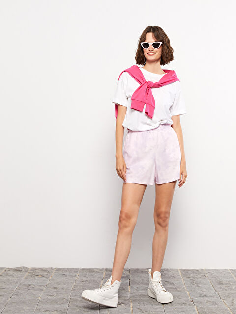 LCW Vision Beli Lastikli Rahat Kalıp Batik Kadın Şort