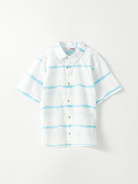 LCW Kids Striped Short Sleeve Gabardine Boy Shirt - S2LD02Z4-LU7
