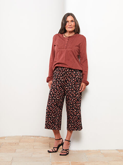 LCW Grace Beli Lastikli Desenli Kadın Kapri