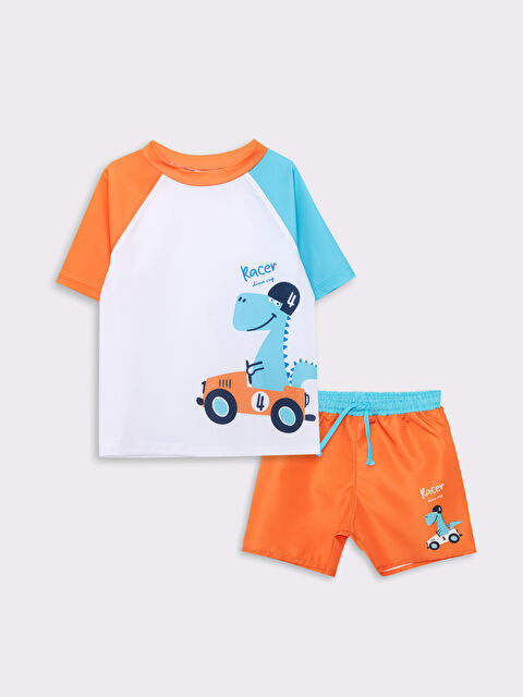 LCW baby Baskılı Hızlı Koruma Detaylı Erkek Bebek Yüzme Giyim 2'li - S2LT82Z1-FFB