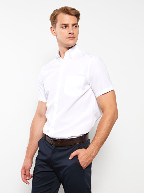 LCW BUSINESS Regular Fit Short Sleeve Men's Shirt - S2LV99Z8-Q6K