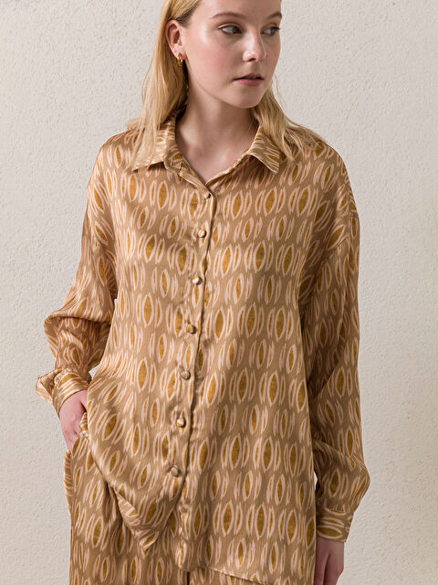 QOOQ STORE Standart Fit Desenli Kadın Pantolon - S2M358Z8-KEP