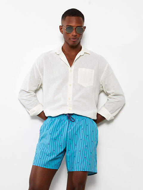 LCW SWIMWEAR Kısa Boy Çizgili Erkek Deniz Şortu - S2MM22Z8-LRK