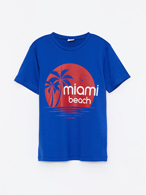 LCW Kids Crew Neck Printed Short Sleeve Cotton Boy T-shirt - S2MQ95Z4-SNF