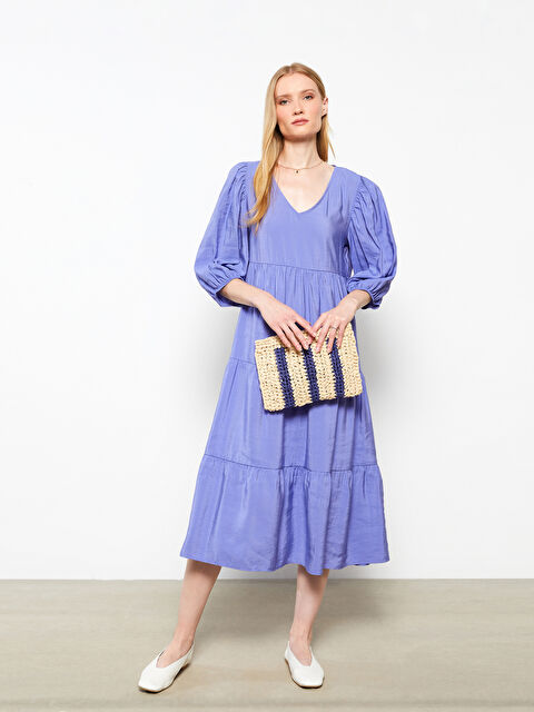 LCWAIKIKI Classic نساء فستان عنق V بسيط