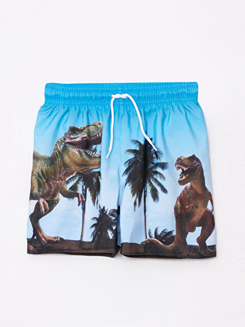 LCW Kids Baskılı Hızlı Kuruyan Erkek Çocuk Deniz Şortu