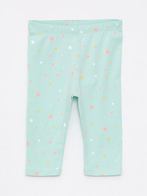 LCW baby Elastic Waist Printed Cotton Baby Girl Tights - S2NR33Z1-LRR