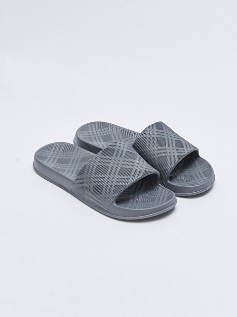 LCW STEPS Checked Patterned Single Band Men's Slippers - S4DA83Z8-CUZ