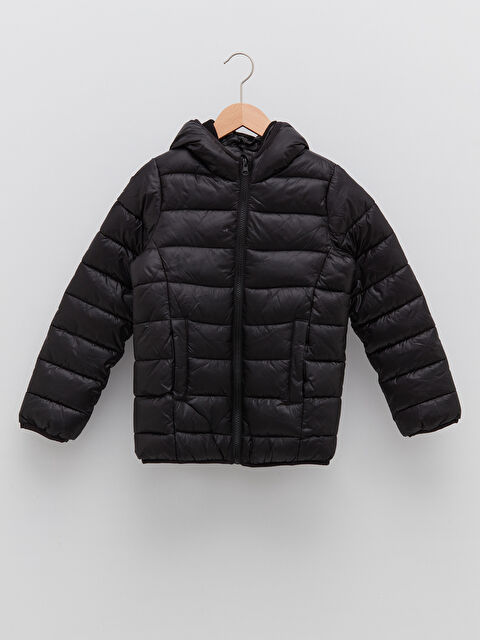 LCW Kids پاڵتۆی پوفەری کچان کڵاودار ئاسایی قۆڵ درێژ - W20118Z4-CVL