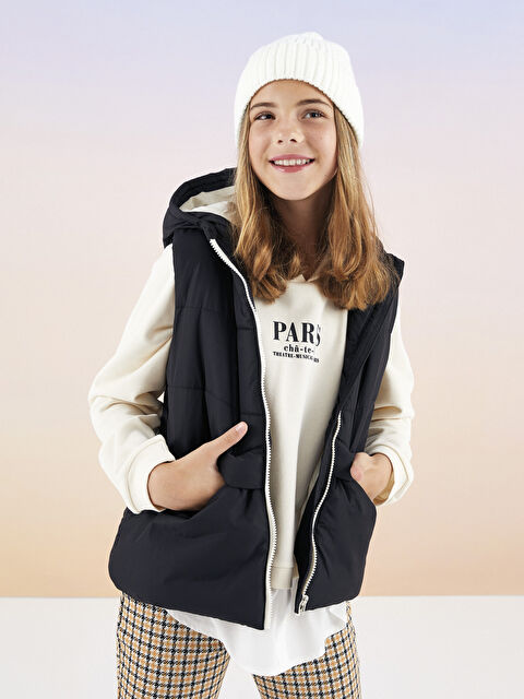 LCW Kids Дутый Жилет Для Девочек С Капюшоном, Базовый - W20130Z4-CVL