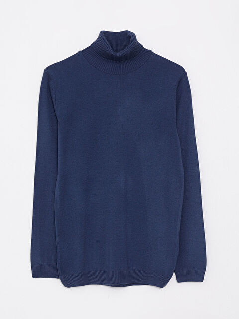 LCW Vision بلوفر تريكو ياقة هاي نيك كم طويل للرجال - W20162Z8-J0M