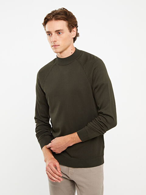 LCW Vision Yarım Balıkçı Yaka Uzun Kollu Erkek Triko Kazak - W20169Z8-J2L