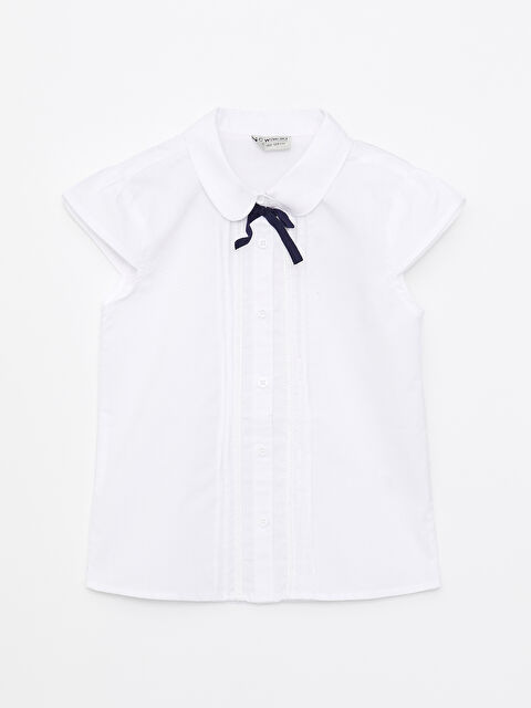 LCW Kids Basic Short Sleeve Poplin Girl Shirt - W20800Z4-R9K