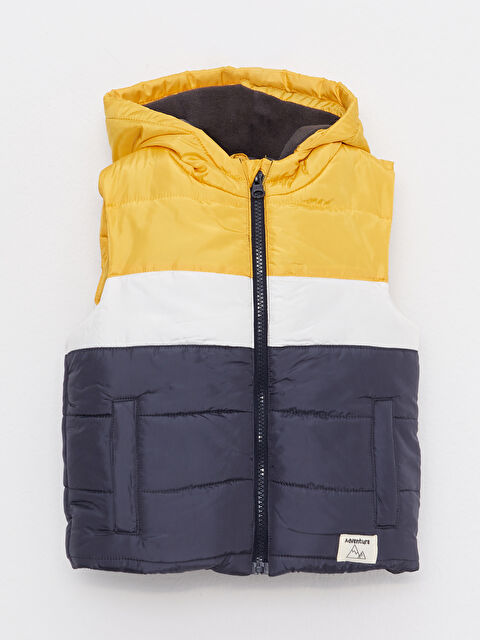 LCW baby Kapüşonlu Renk Bloklu Erkek Bebek Şişme Yelek - W20817Z1-HKG