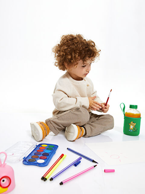 LCW baby Crew Neck Self Patterned Baby Boy Knitwear Sweater - W21143Z1-E4S