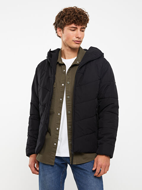 LCW Casual Standart Kalıp Kapüşonlu Erkek Şişme Mont - W21187Z8-CVL